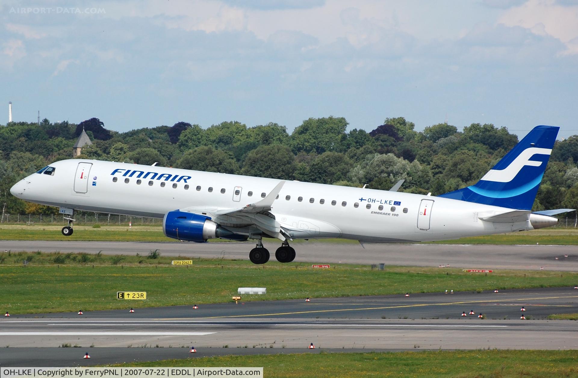 OH-LKE, 2007 Embraer 190LR (ERJ-190-100LR) C/N 19000059, Finnair ERJ190 landing