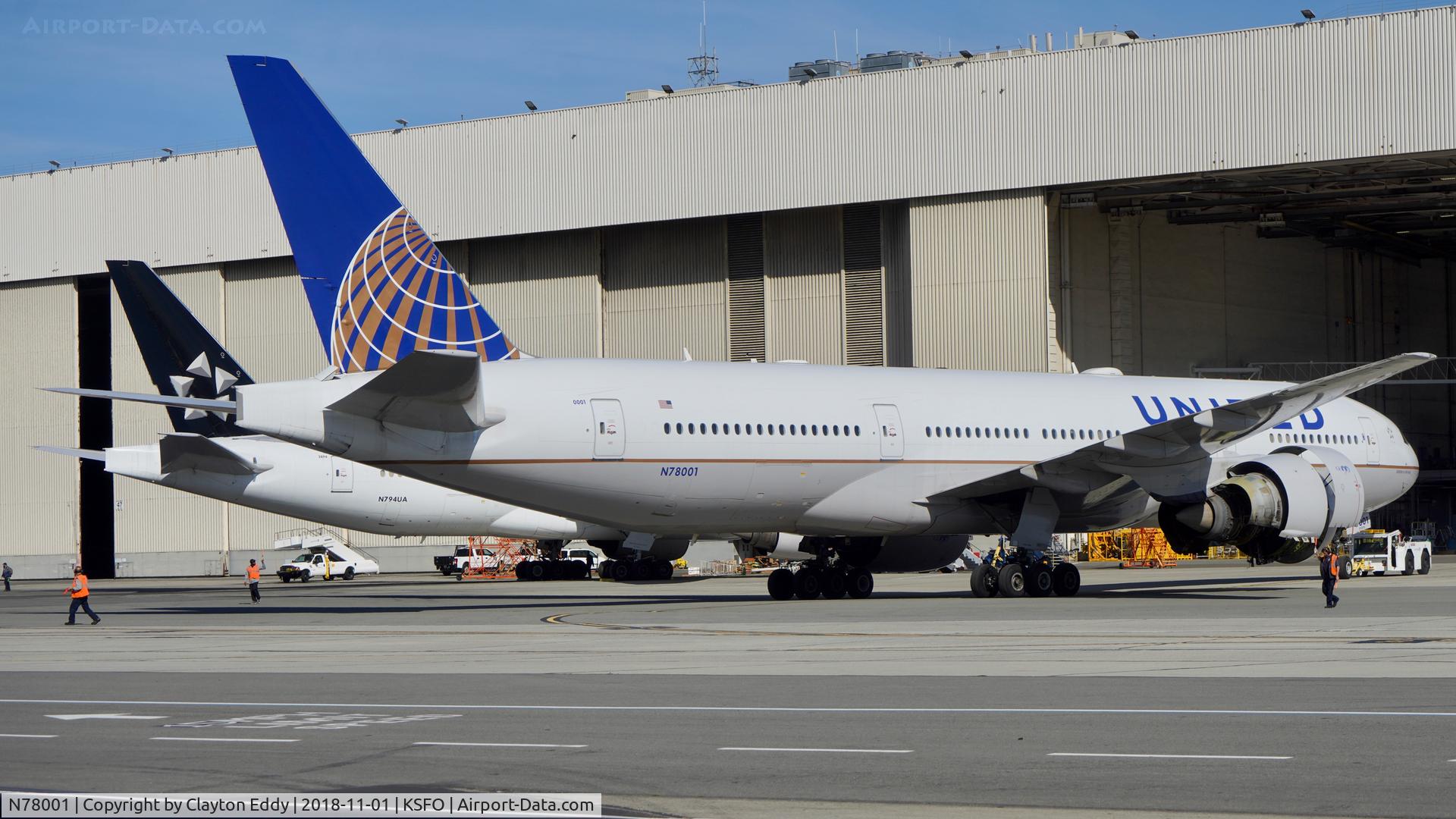 N78001, 1998 Boeing 777-224 C/N 27577, SFO 2018.