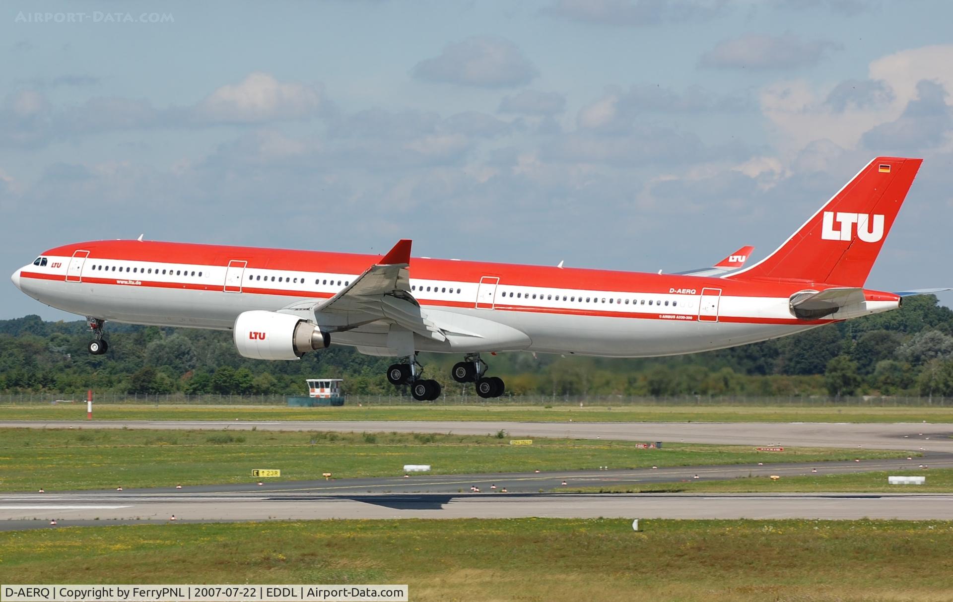 D-AERQ, 1996 Airbus A330-322 C/N 127, LTU A333 landing, now a DHL freighter in Asia