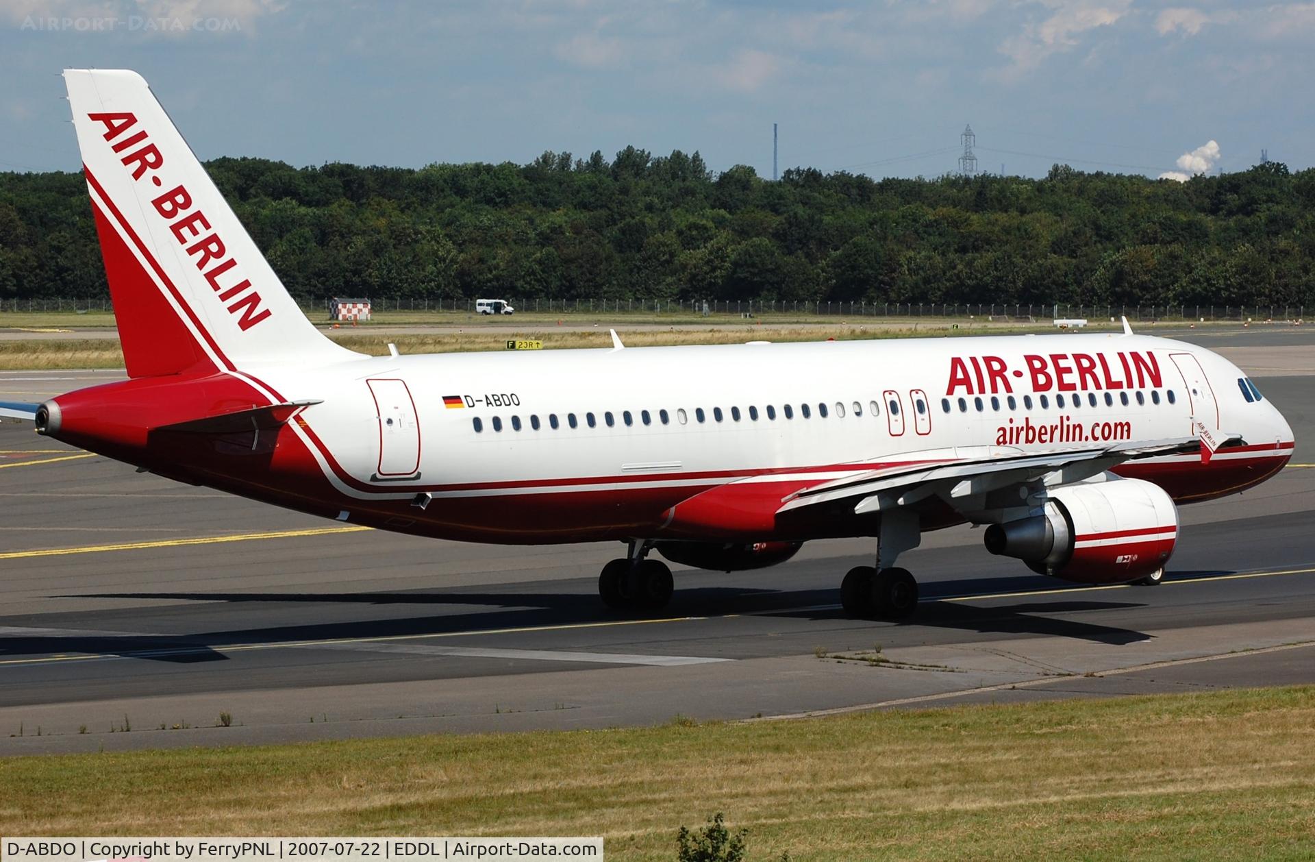 D-ABDO, 2007 Airbus A320-214 C/N 3055, Air Berlin A320 for departure