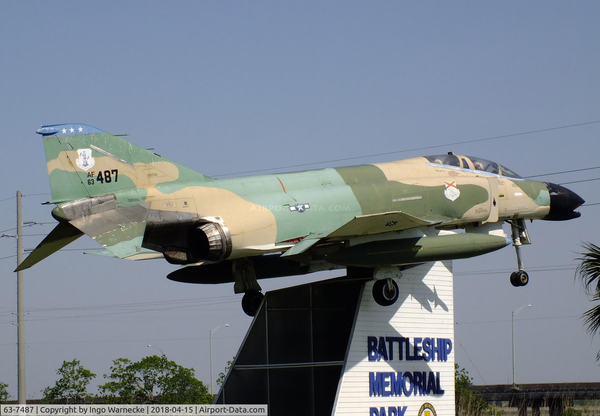 63-7487, 1963 McDonnell F-4C-18-MC Phantom II C/N 485, McDonnell F-4C Phantom II at the USS Alabama Battleship Memorial Park, Mobile AL