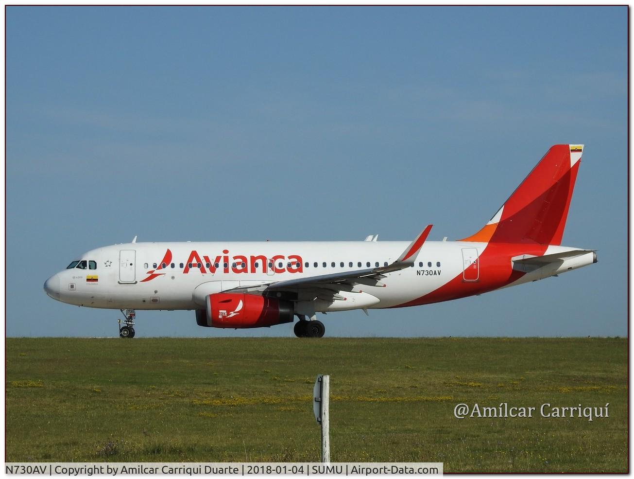 N730AV, 2014 Airbus A319-132 C/N 6132, Taxi in SUMU