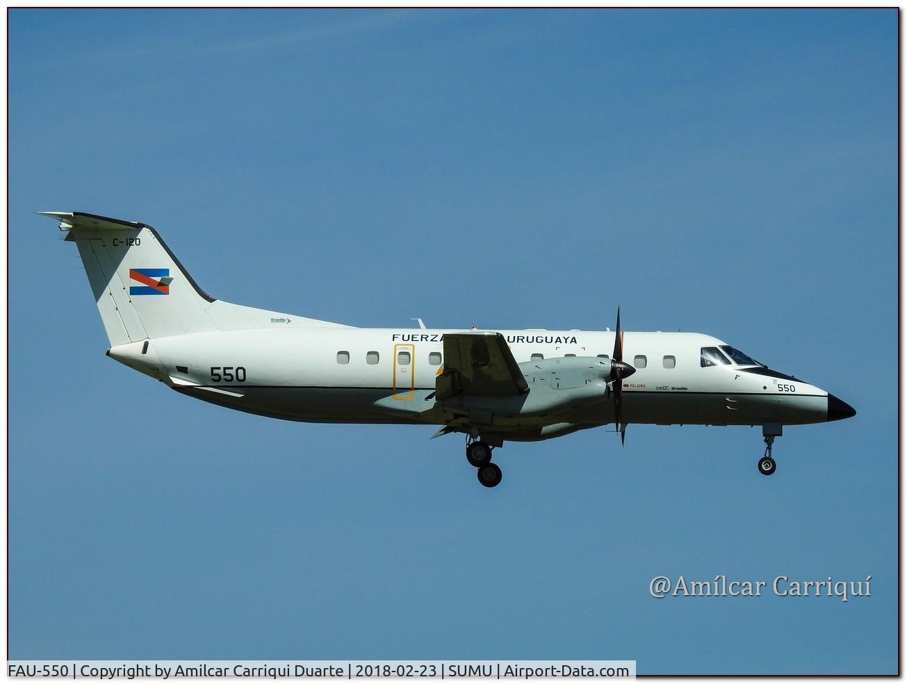 FAU-550, Embraer C-120 Brasilia C/N 120089, Landing in SUMU