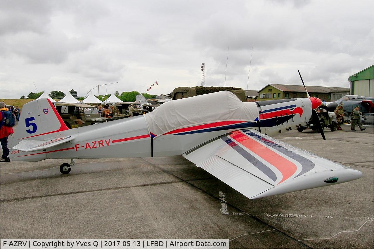 F-AZRV, Zlin Z-526 Trener Master C/N 1079, Zlin Z-526 Trener Master, Static display, Bordeaux-Mérignac Air Base 106 (LFBD-BOD) Open day 2017