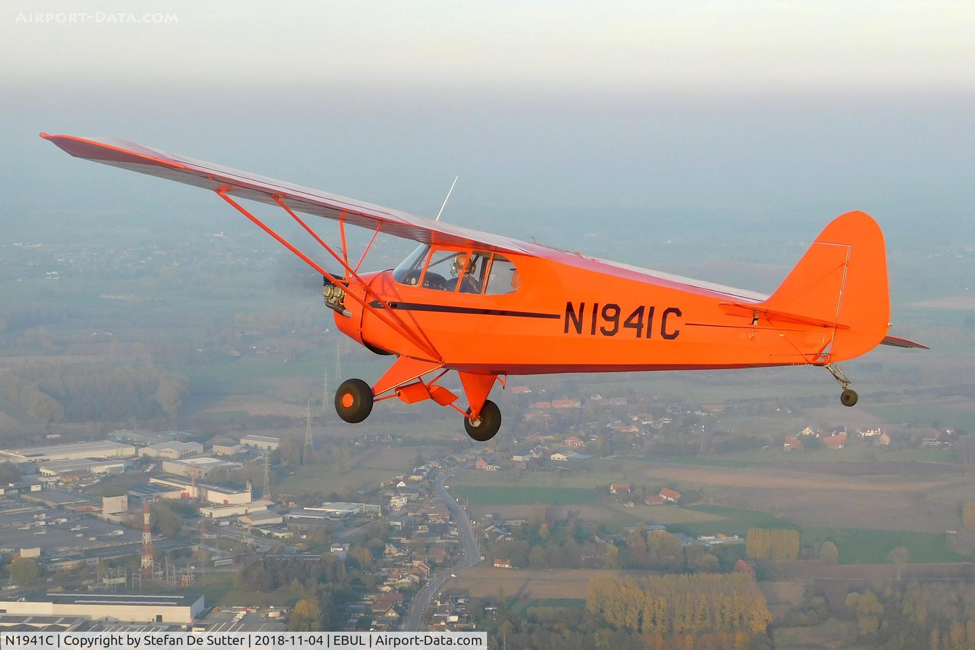 N1941C, 1941 Piper J5A Cub Cruiser C/N 5868, in formation with G-NETY