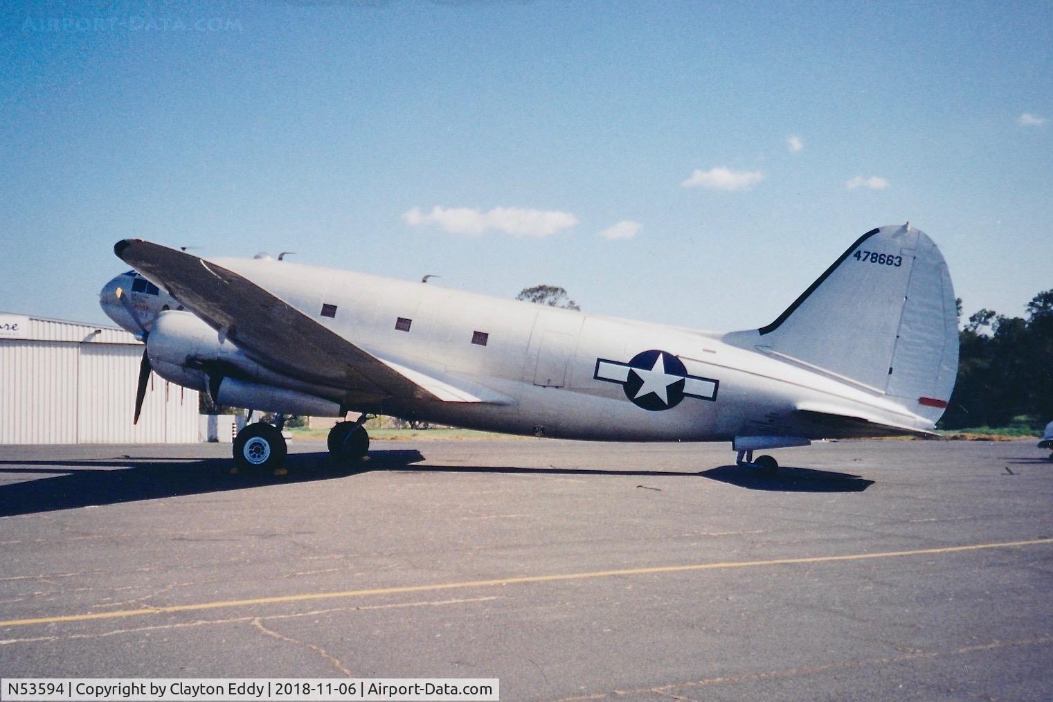 N53594, 1944 Curtiss C-46F Commando C/N 22486, N53594 California 19??