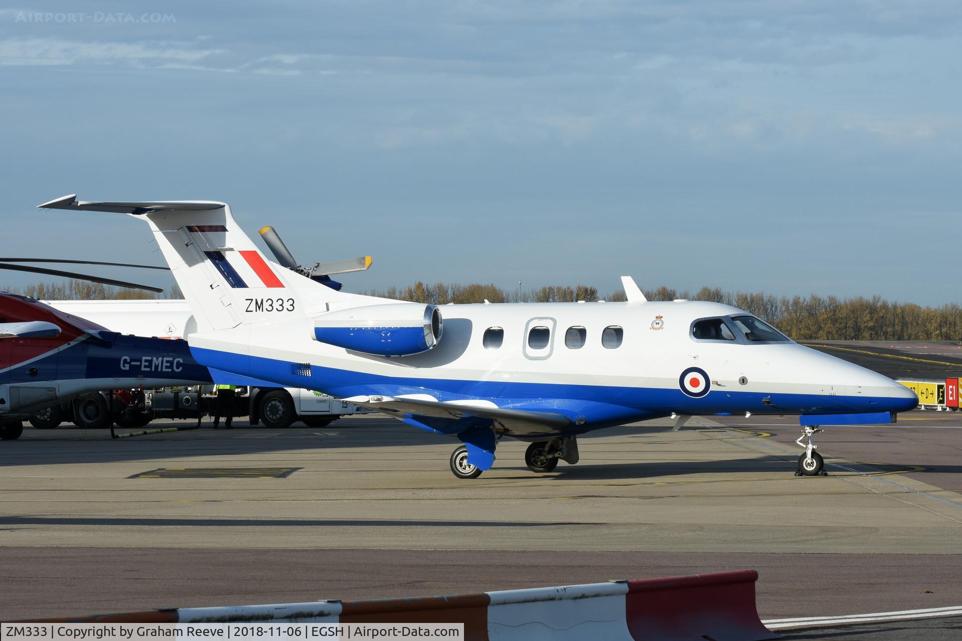 ZM333, 2016 Embraer EMB-500 Phenom (100) T.1 C/N 50000375, Parked at Norwich.