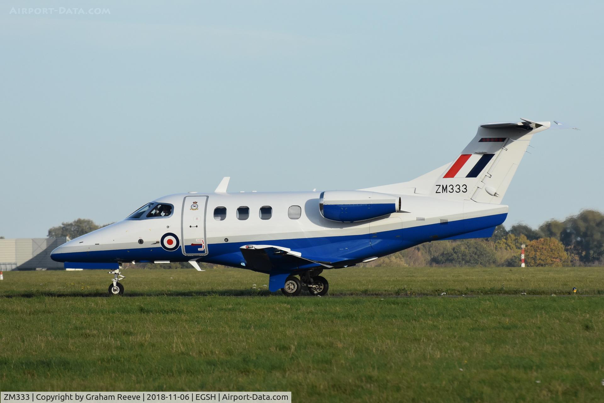 ZM333, 2016 Embraer EMB-500 Phenom (100) T.1 C/N 50000375, Departing from Norwich.