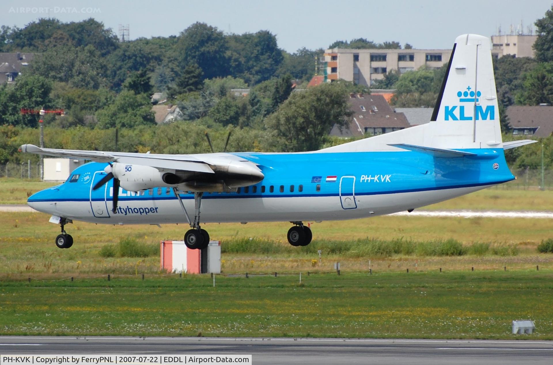PH-KVK, 1991 Fokker 50 C/N 20219, Landing of KLC Fk50