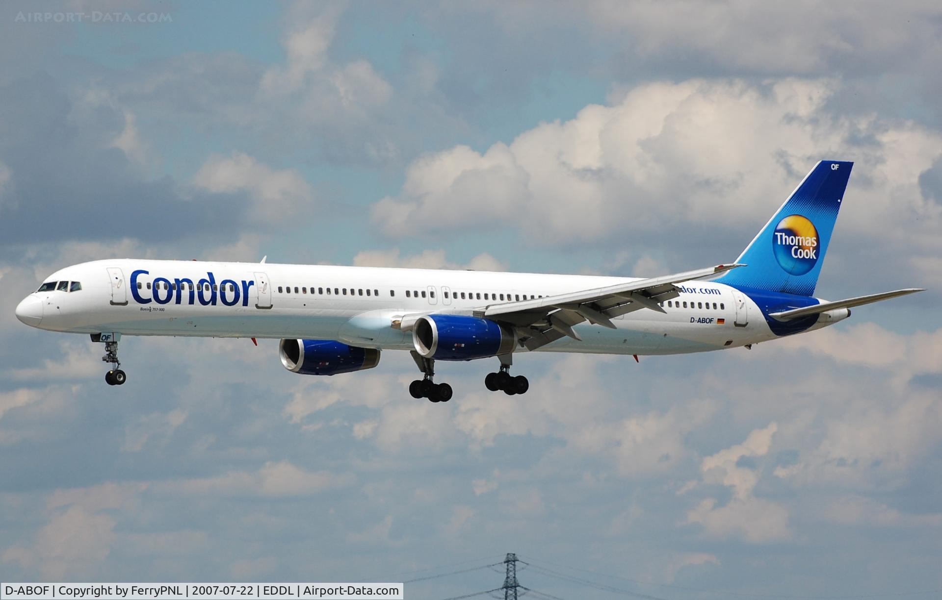 D-ABOF, 1999 Boeing 757-330 C/N 29013, Arrival of Condor B753