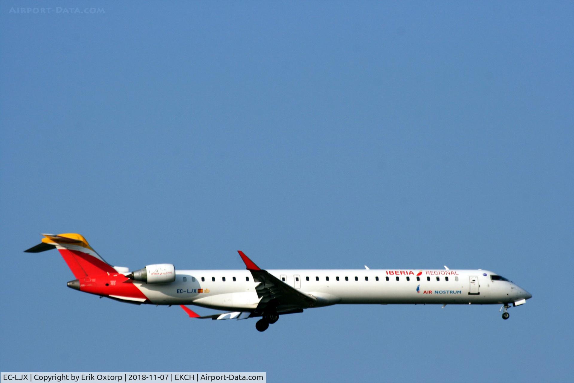 EC-LJX, 2010 Bombardier CRJ-1000ER NG (CL-600-2E25) C/N 19008, EC-LJX operating on behalf of SAS. Landing rw 04L