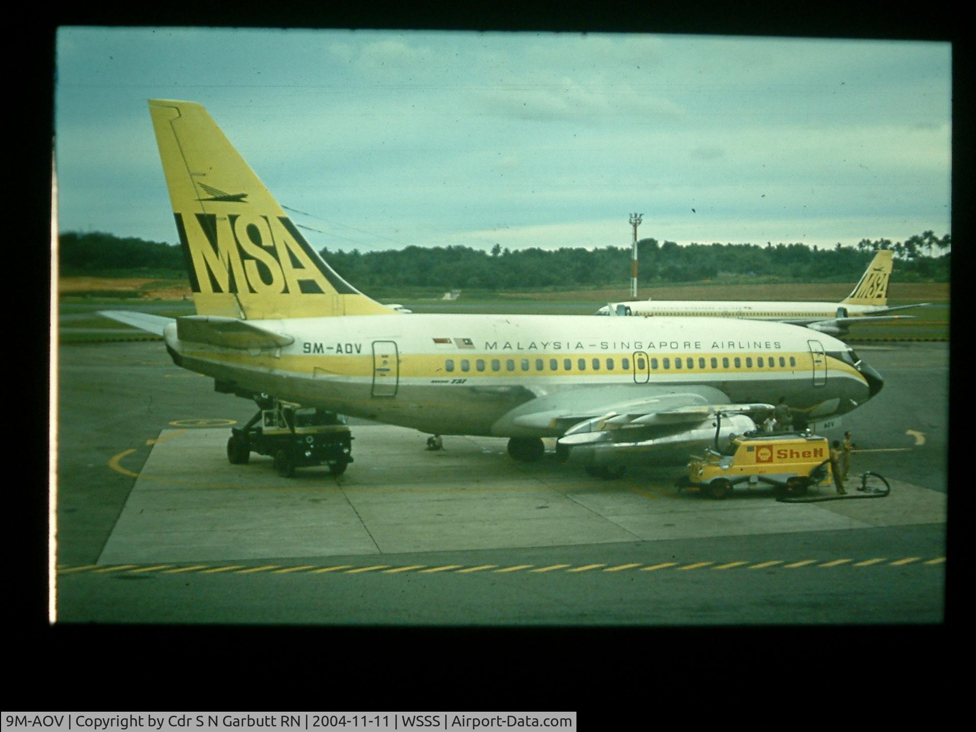 9M-AOV, 1969 Boeing 737-112 C/N 19770, Taken at Singapore airport between 1969/71. My parents were based there for 3 years.