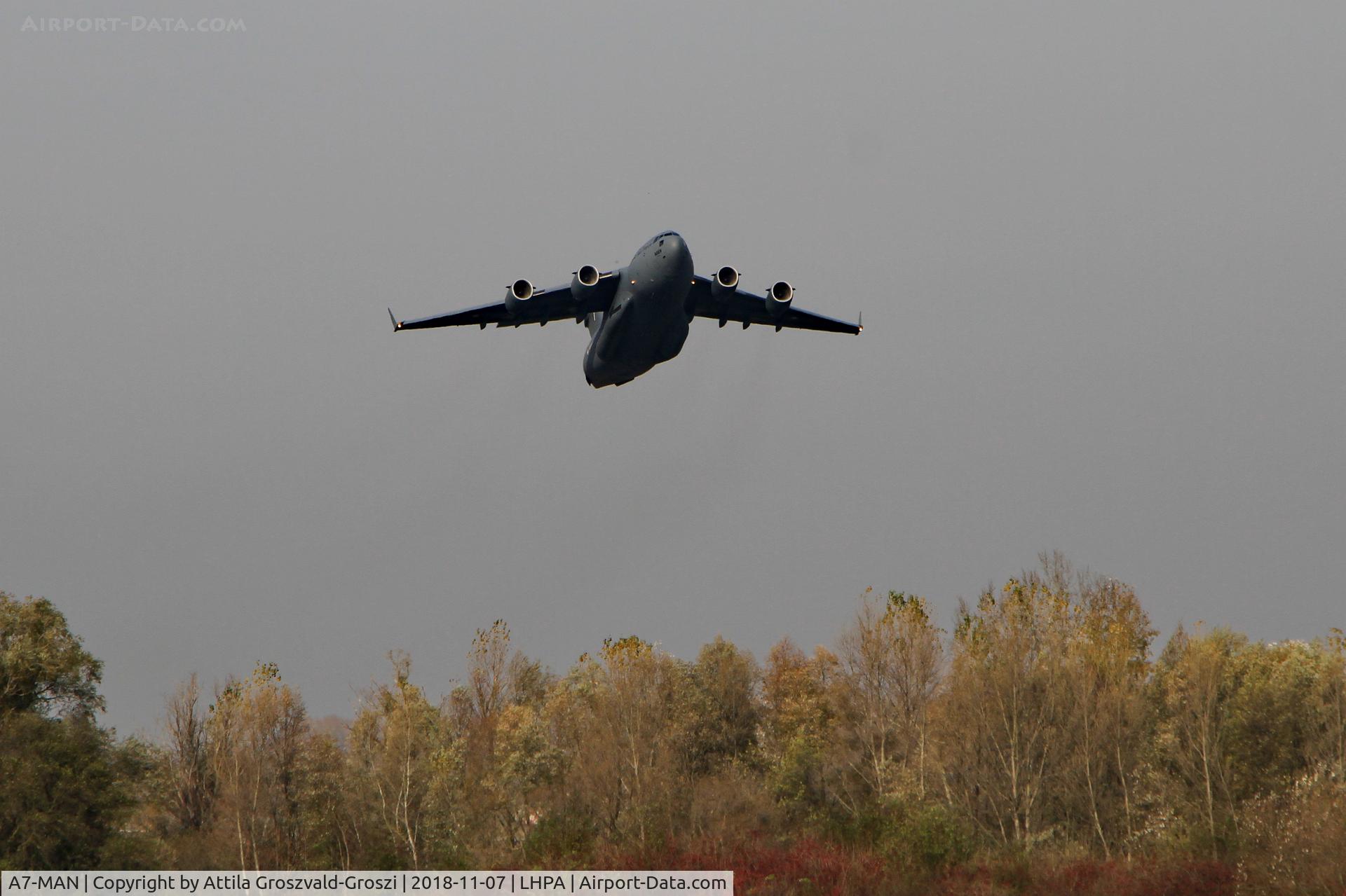 A7-MAN, 2014 Boeing C-17A Globemaster III C/N F-275, LHPA Pápa Air Base, Hungary