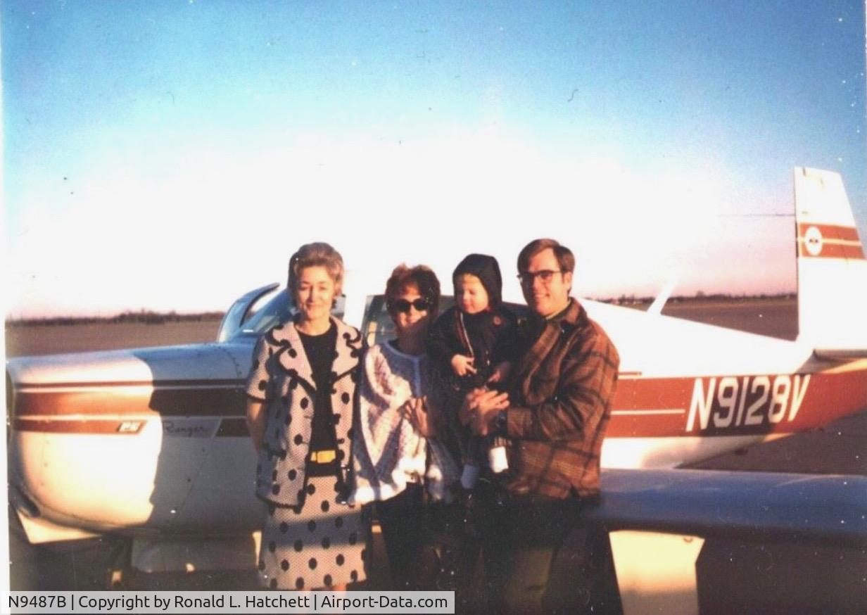N9487B, 1958 Cessna 175 Skylark C/N 55287, Tied down at Black Forest Air Strip, Colorado Springs Colorado, 1973.