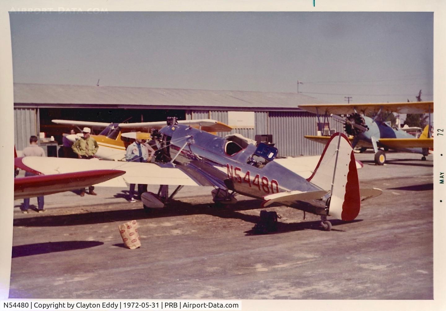 N54480, 1942 Ryan Aeronautical ST3KR C/N 1941, Paso Robles California 1972.