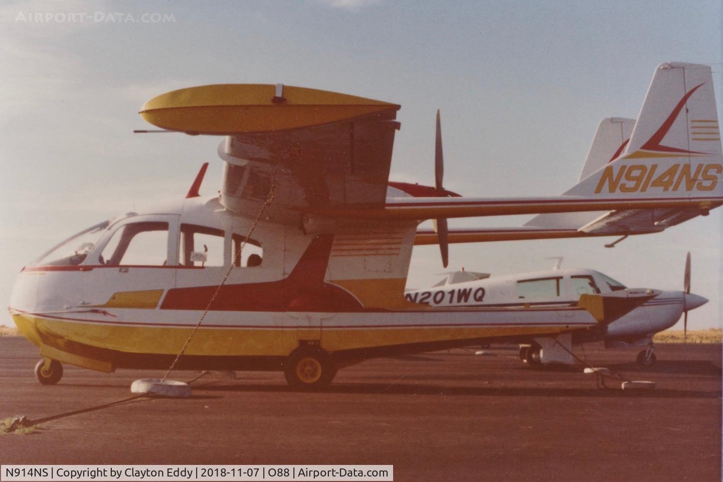 N914NS, SIAI-Marchetti FN-333 Riviera C/N 0108, Old Rio Vista Airport California late 1970's.