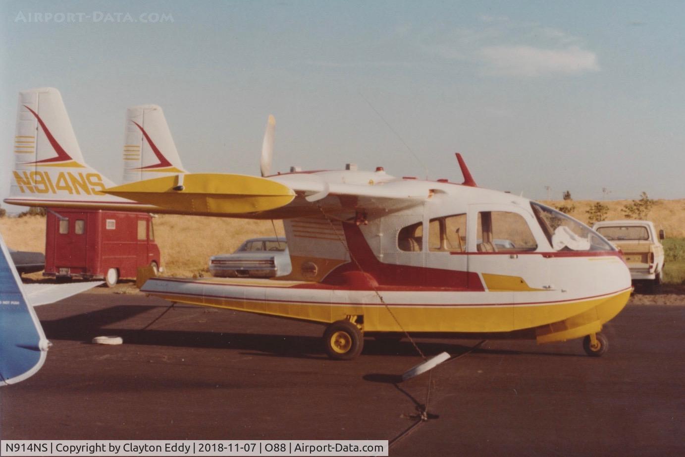 N914NS, SIAI-Marchetti FN-333 Riviera C/N 0108, Old Rio Vista Airport California late 1970's.