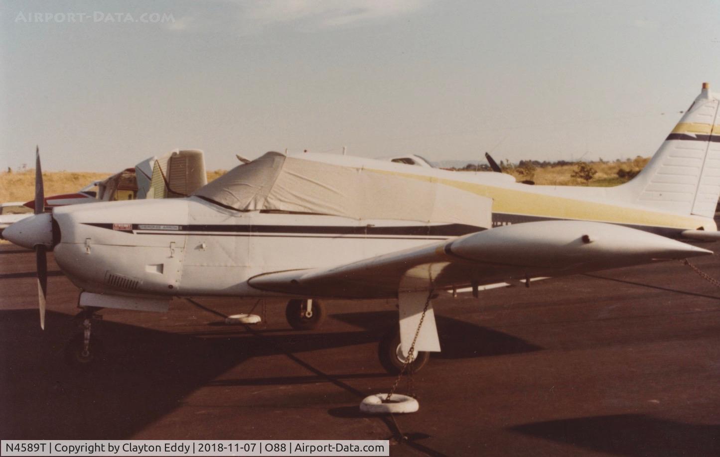 N4589T, 1972 Piper PA-28R-200 C/N 28R-7235101, Old Rio Vista Airport California late 1970's