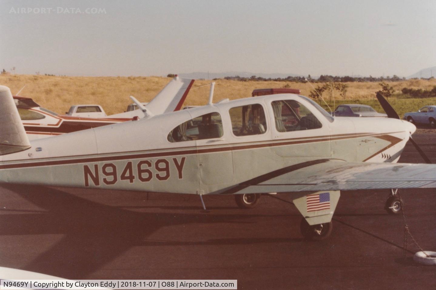 N9469Y, 1961 Beech N35 Bonanza C/N D-6647, Old Rio Vista Airport California late 1970's