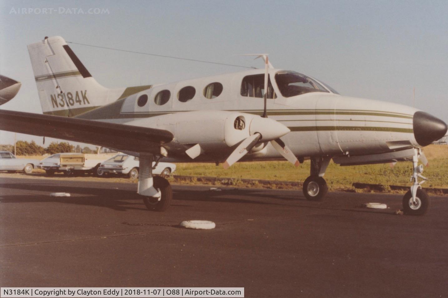 N3184K, 1969 Cessna 401A C/N 401A0130, Old Rio Vista Airport California late 1970's