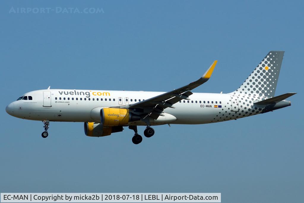 EC-MAN, 2014 Airbus A320-214 C/N 6079, Landing