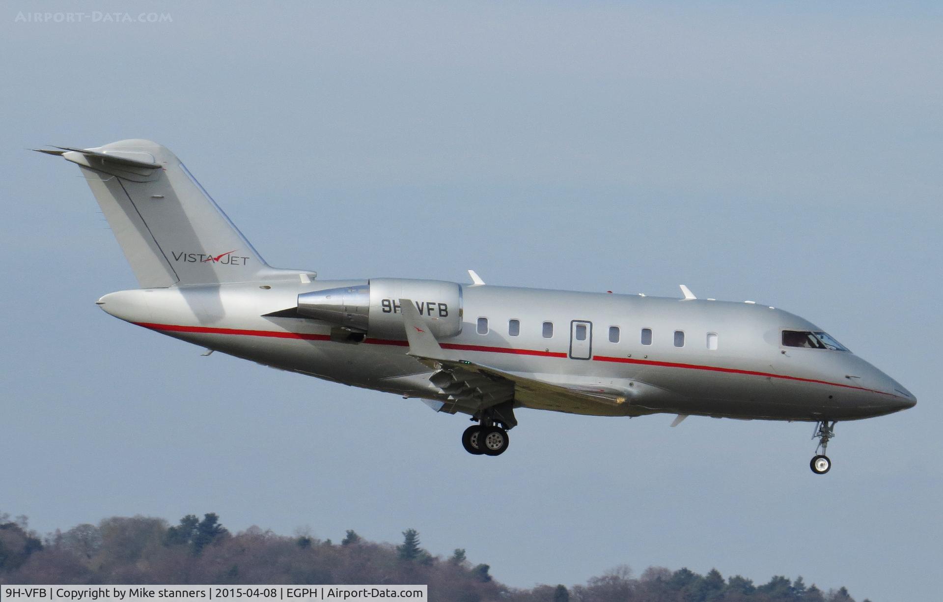 9H-VFB, 2014 Bombardier Challenger 604 (CL-600-2B16) C/N 5971, Vista Jet Malta Challenger 605 Landing runway 06           from FAB ,        EDI 8.4.15