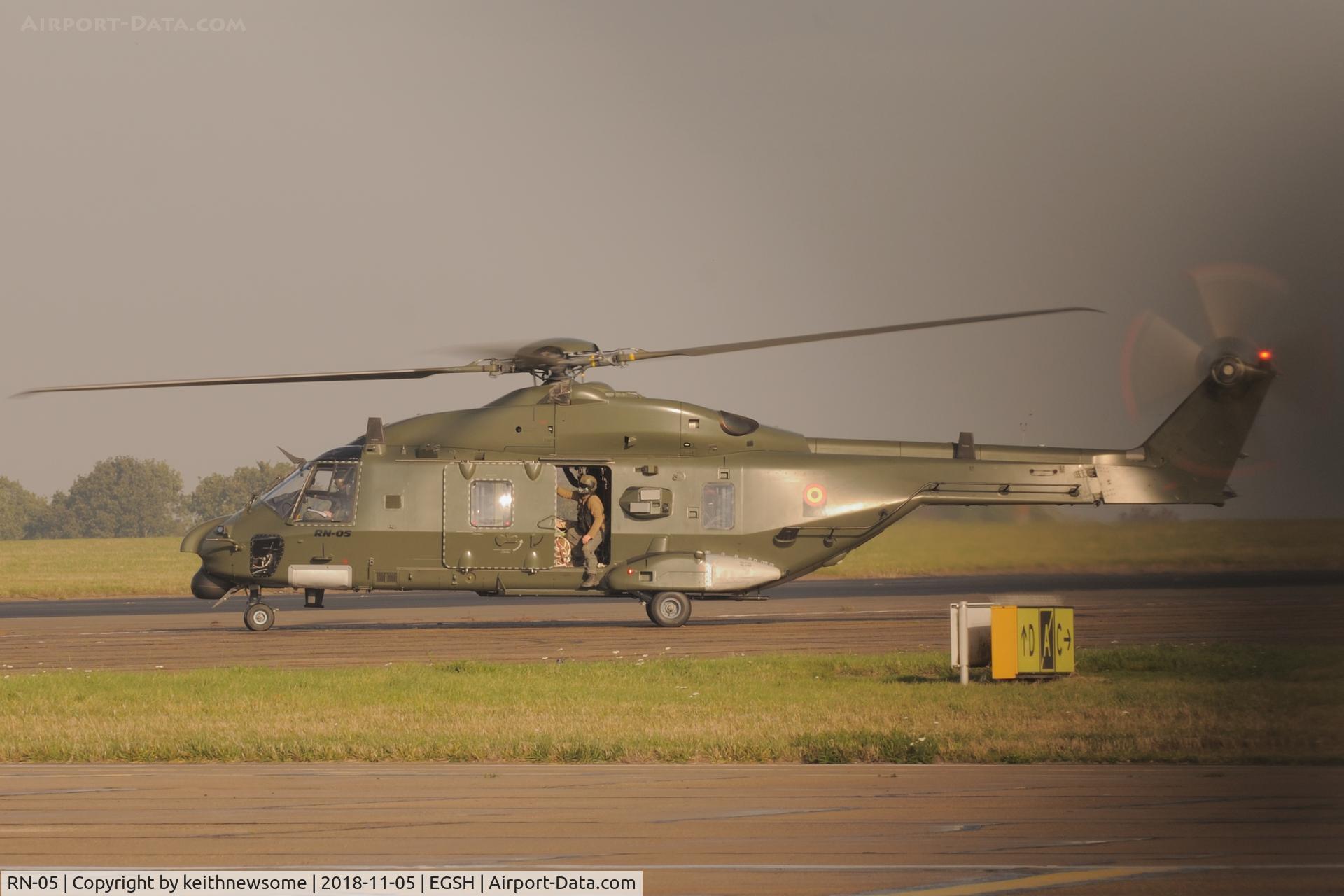 RN-05, 2013 Eurocopter NH90-TTH C/N TBEA01/1237, Leaving Norwich.