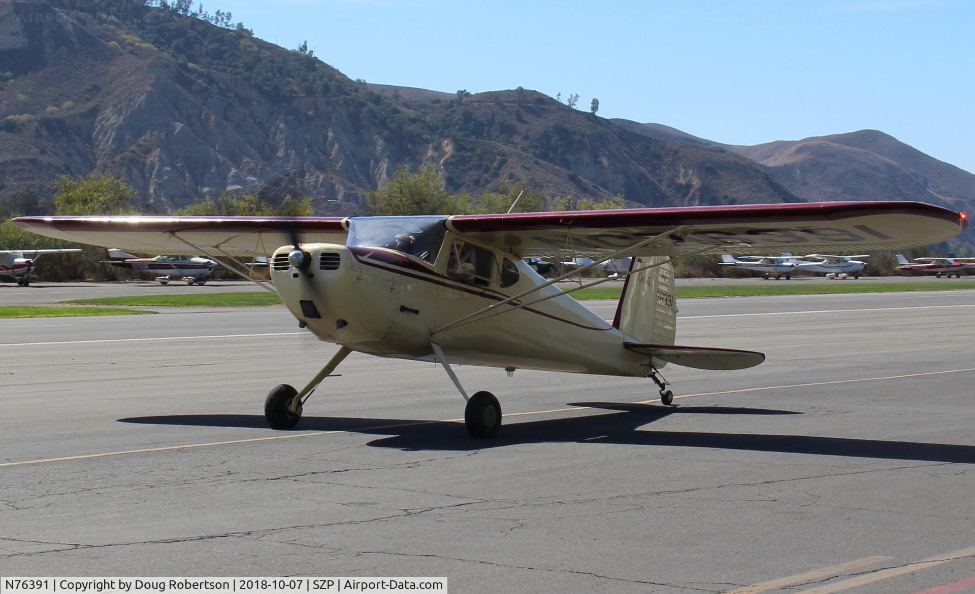 N76391, 1946 Cessna 140 C/N 10812, 1946 Cessna 140, Continental C85 85 Hp, taxi back