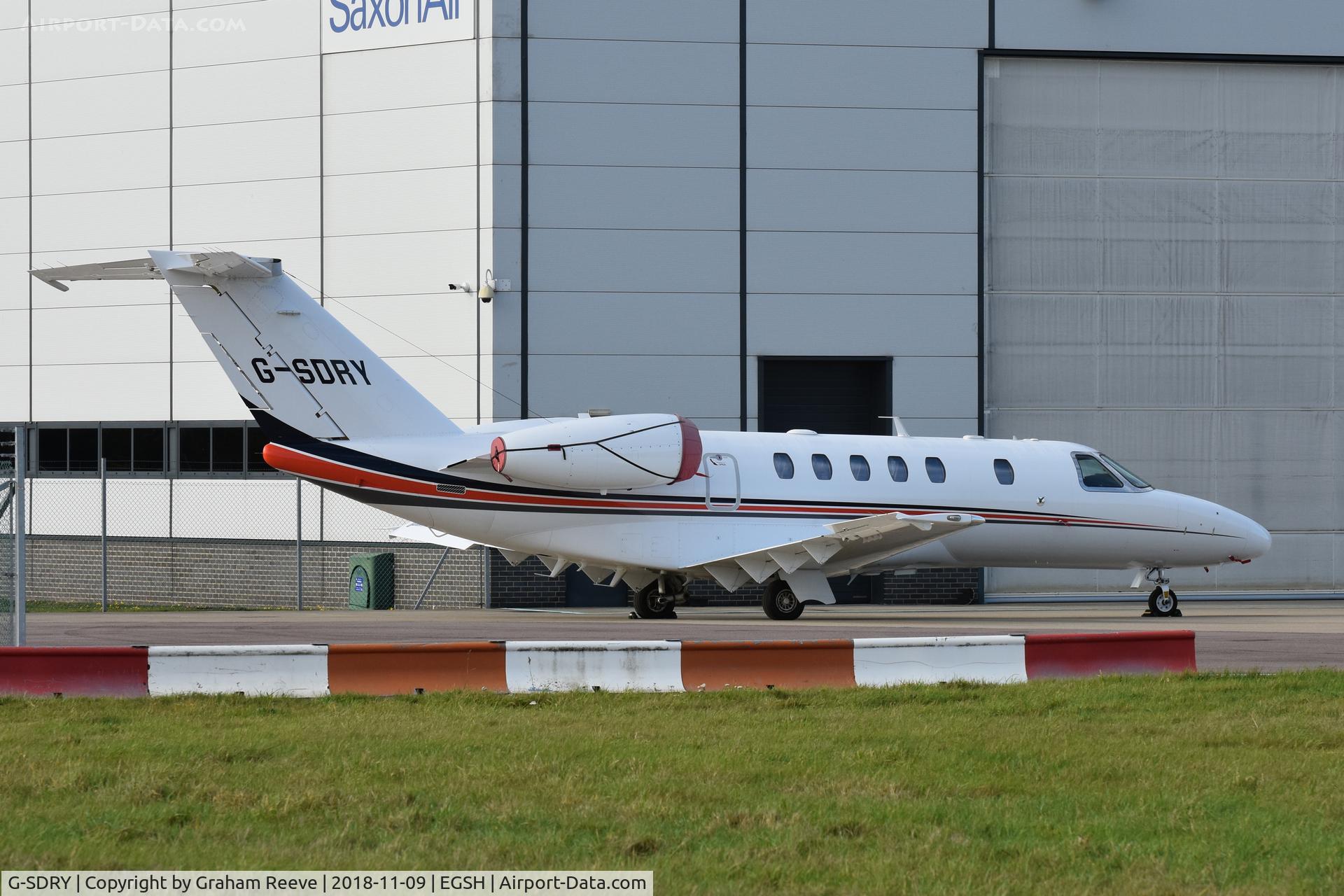 G-SDRY, 2013 Cessna 525C CitationJet CJ4 C/N 525C-0134, Parked at Norwich.