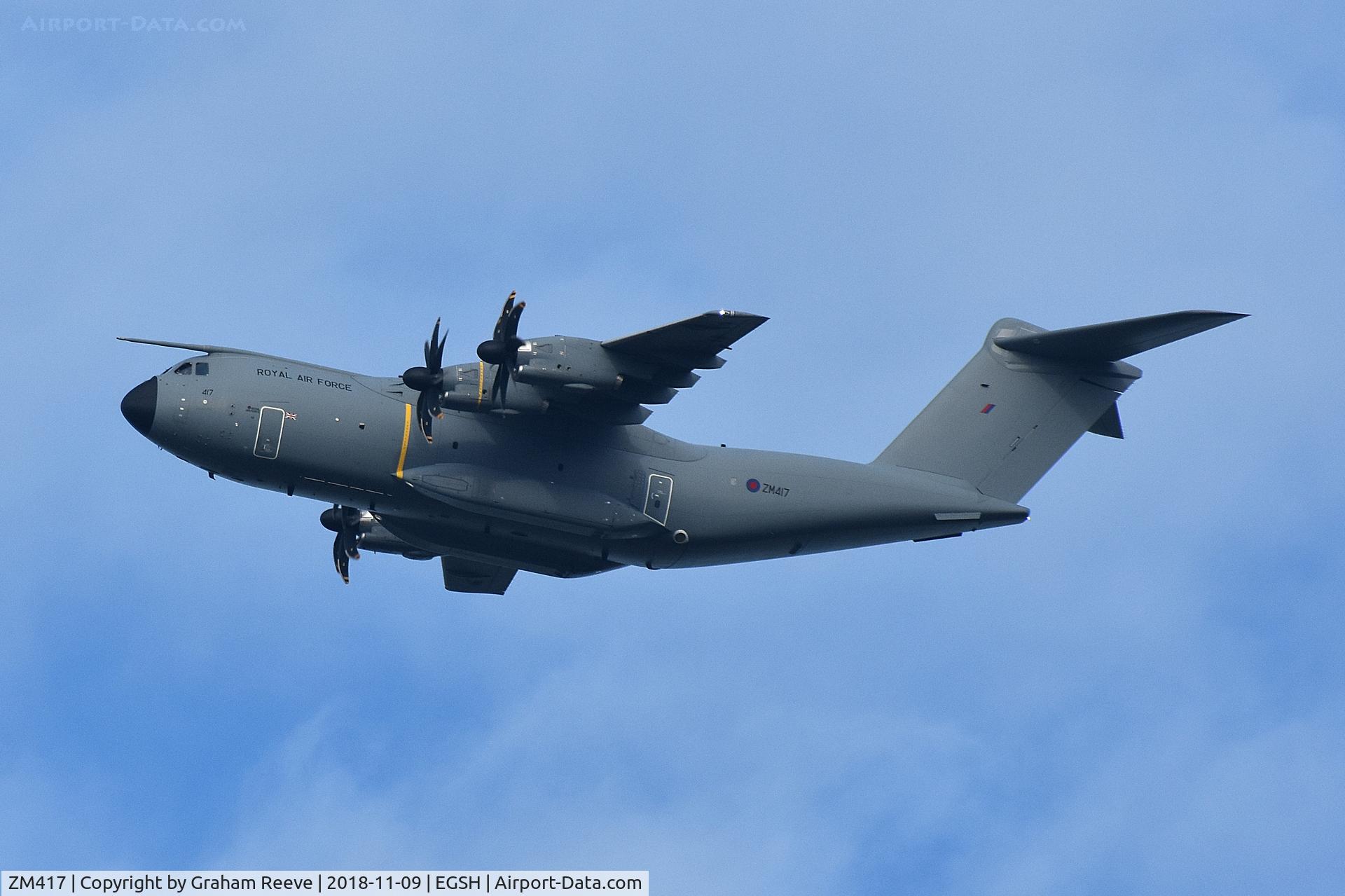 ZM417, 2017 Airbus A400M Atlas C.1 C/N 060, In the hold at Norwich.