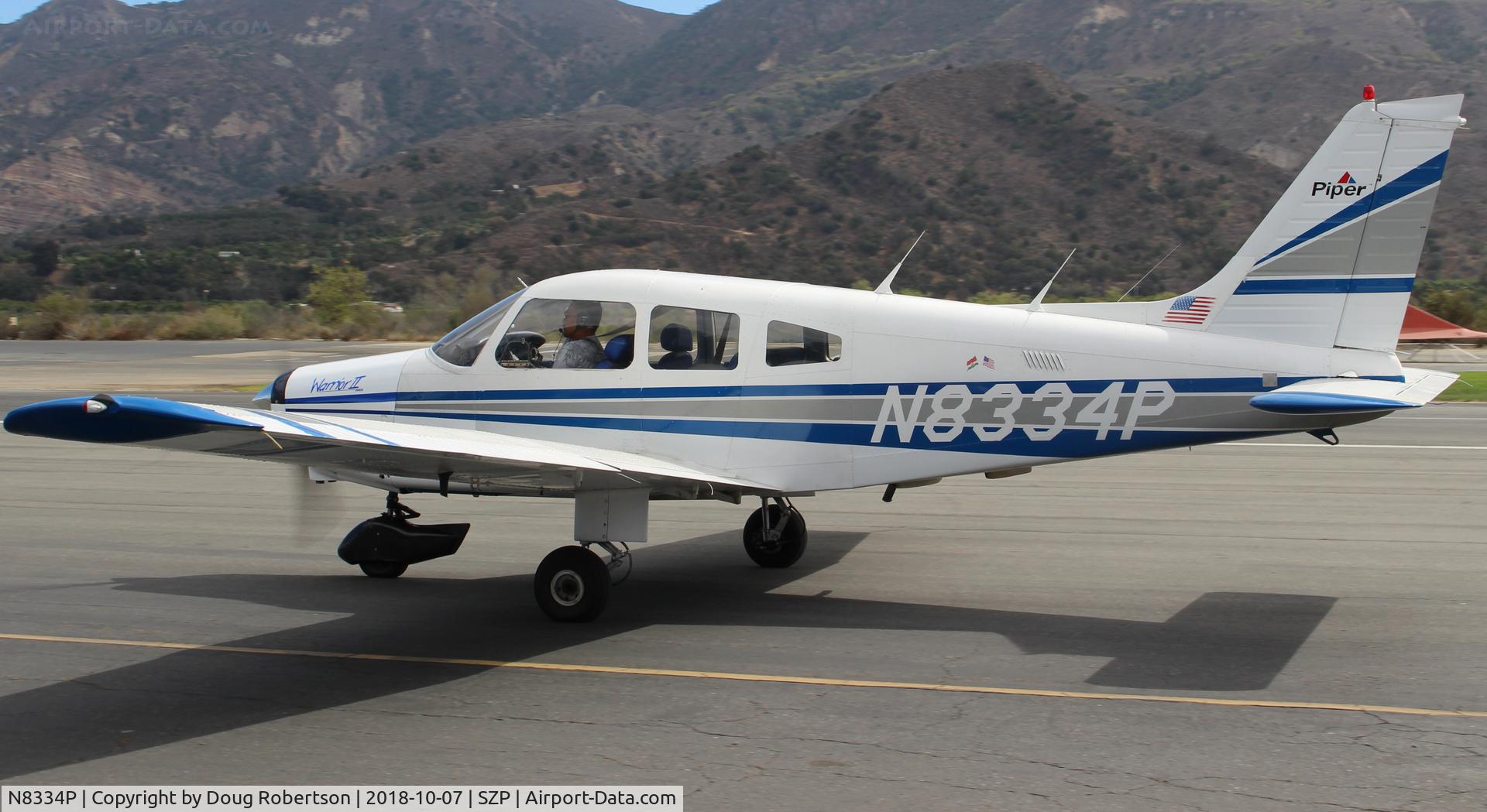 N8334P, 1981 Piper PA-28-161 C/N 28-8116149, 1981 Piper PA-28-161 WARRIOR II, Lycoming O-320-D3G 160 Hp, taxi back