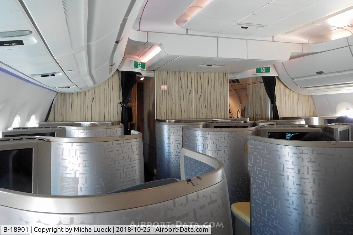 B-18901, 2016 Airbus A350-941 C/N 049, The J-cabin (TPE-BNE-AKL)