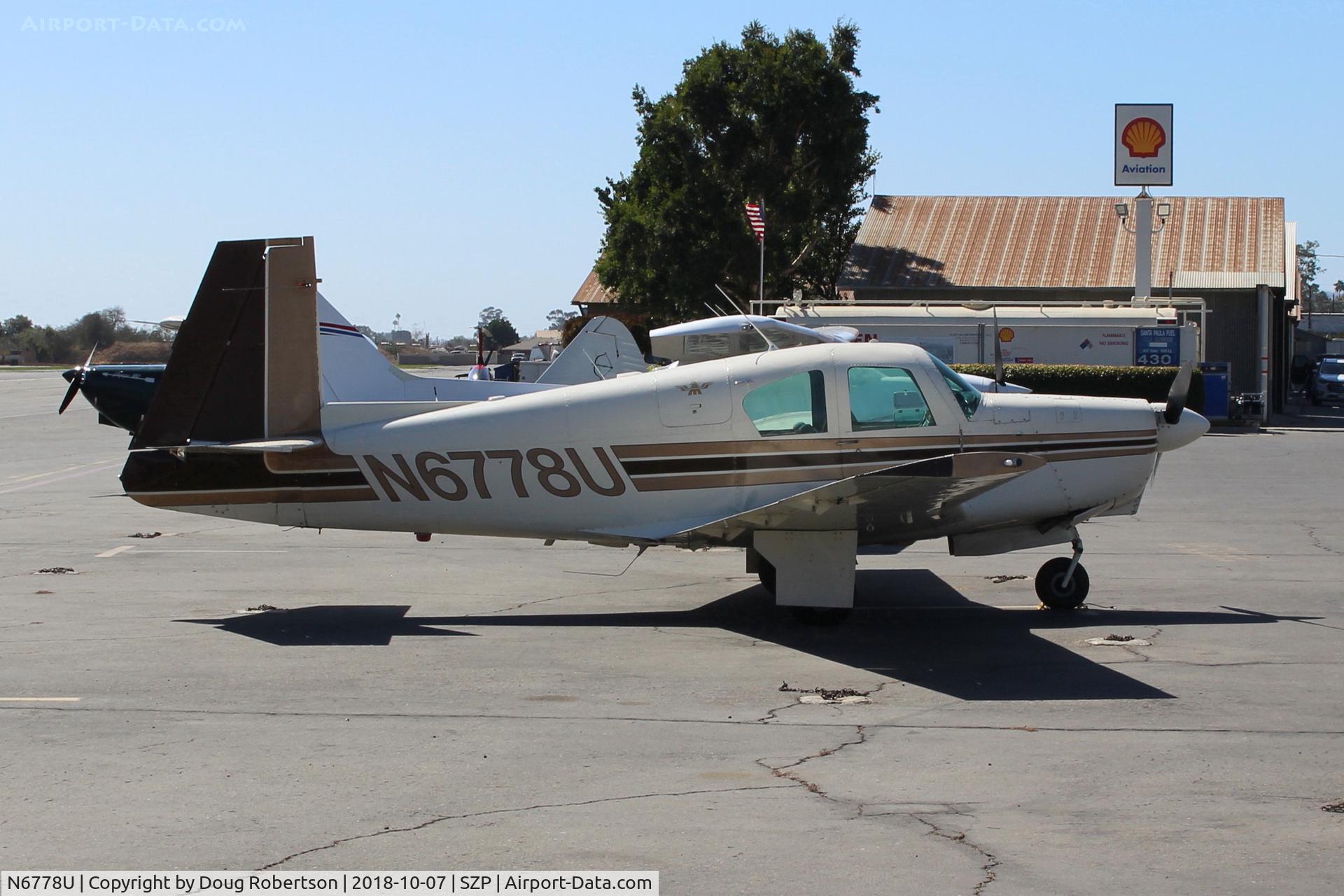 N6778U, 1963 Mooney M20C Ranger C/N 2500, 1963 Mooney M20C Mark 21, Lycoming  O&VO-360 180 Hp, original price-Approx. $20,000. Serials-c/n 2297-2622, On Transient Ramp