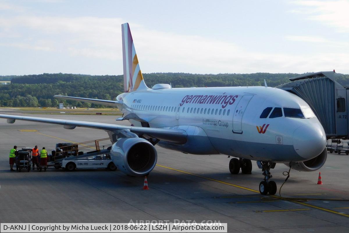 D-AKNJ, 2000 Airbus A319-112 C/N 1172, At Zurich