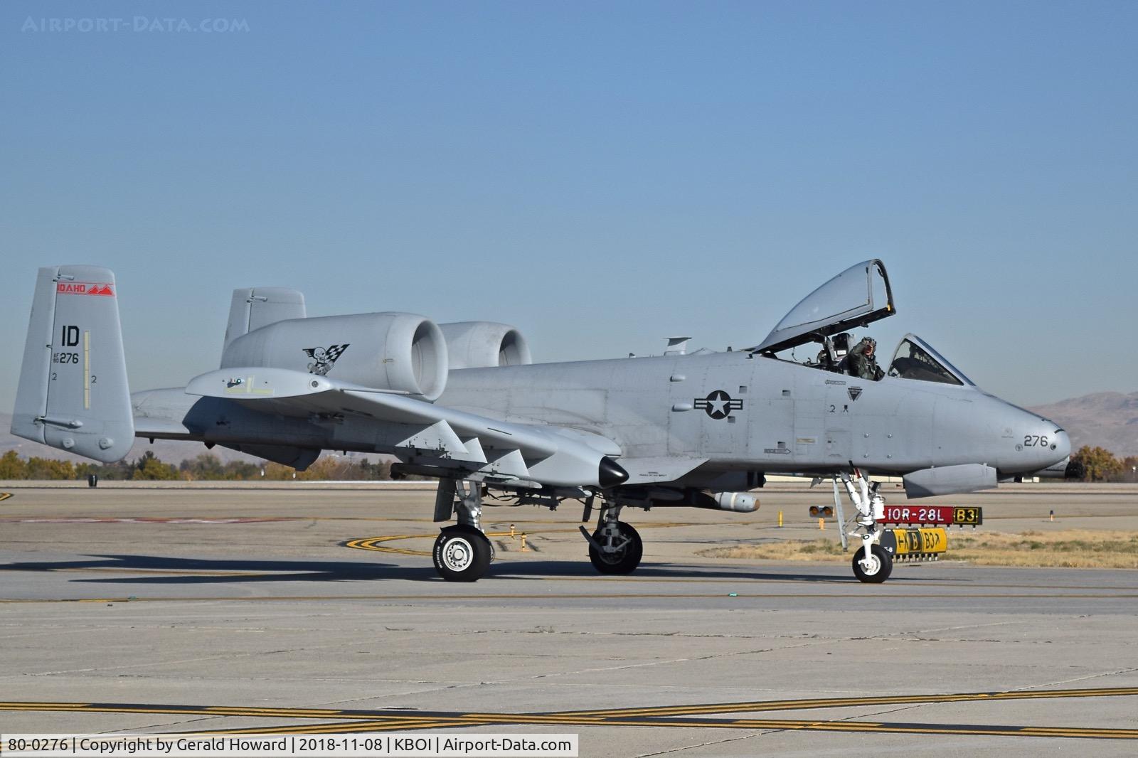 80-0276, 1980 Fairchild Republic A-10C Thunderbolt II C/N A10-0626, Taxiing on Bravo. 190th Fighter Sq., 124th Fighter Wing, Idaho ANG.