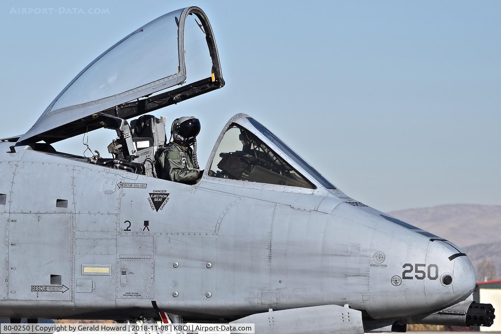 80-0250, 1980 Fairchild Republic A-10C Thunderbolt II C/N A10-0600, Taxiing on Bravo. 190th Fighter Sq., 124th Fighter Wing, Idaho ANG.