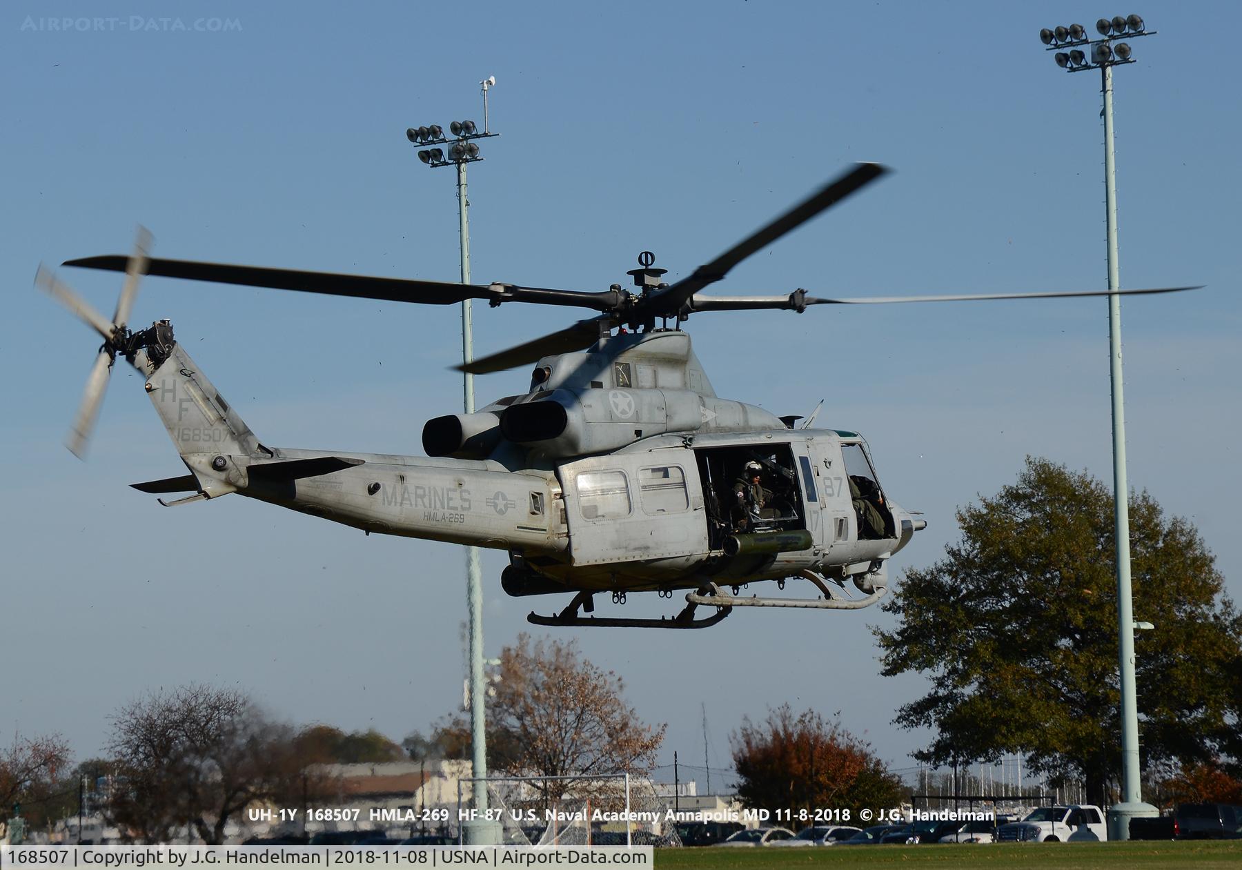 168507, Bell UH-1Y Venom C/N 55171/Y83, Returning to base.