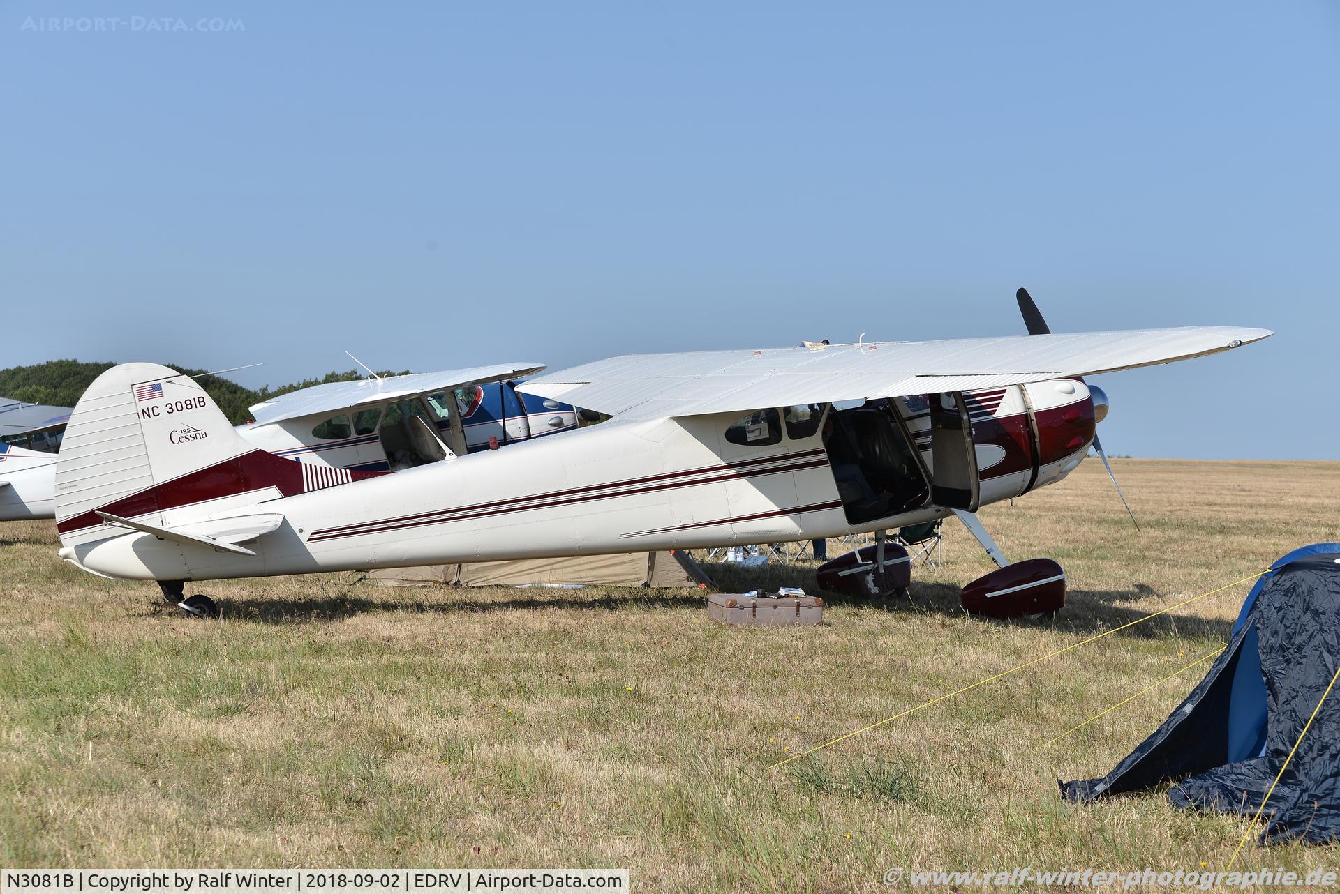 N3081B, 1952 Cessna 195B Businessliner C/N 7966, Cessna 195 - Private - 7966 - NC3081B - 02.09.2018 - EDRV