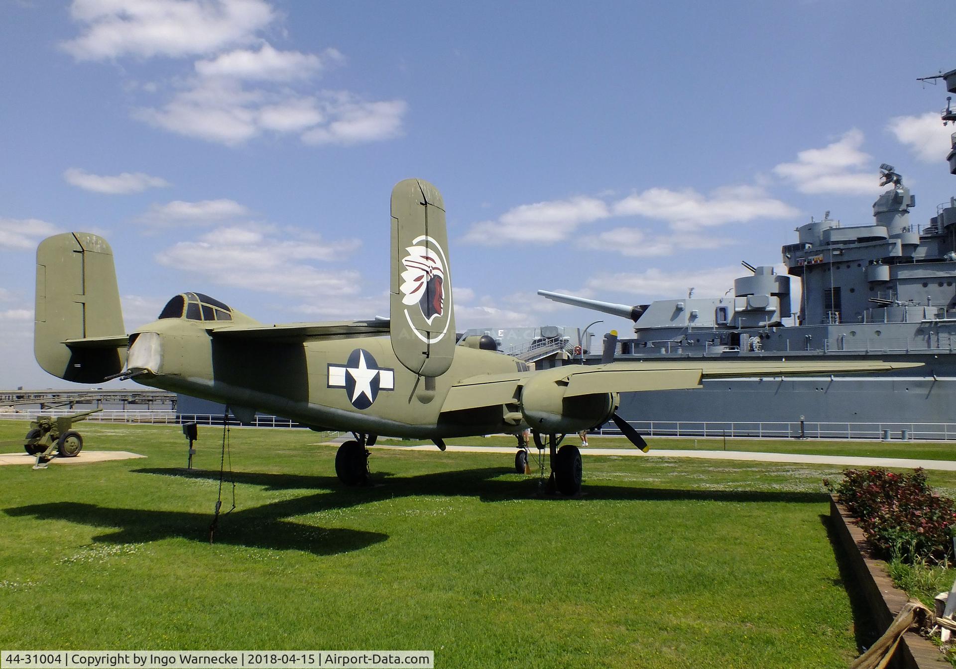 44-31004, 1944 North American TB-25N Mitchell C/N 108-34279, North American TB-25N Mitchell at the USS Alabama Battleship Memorial Park, Mobile AL