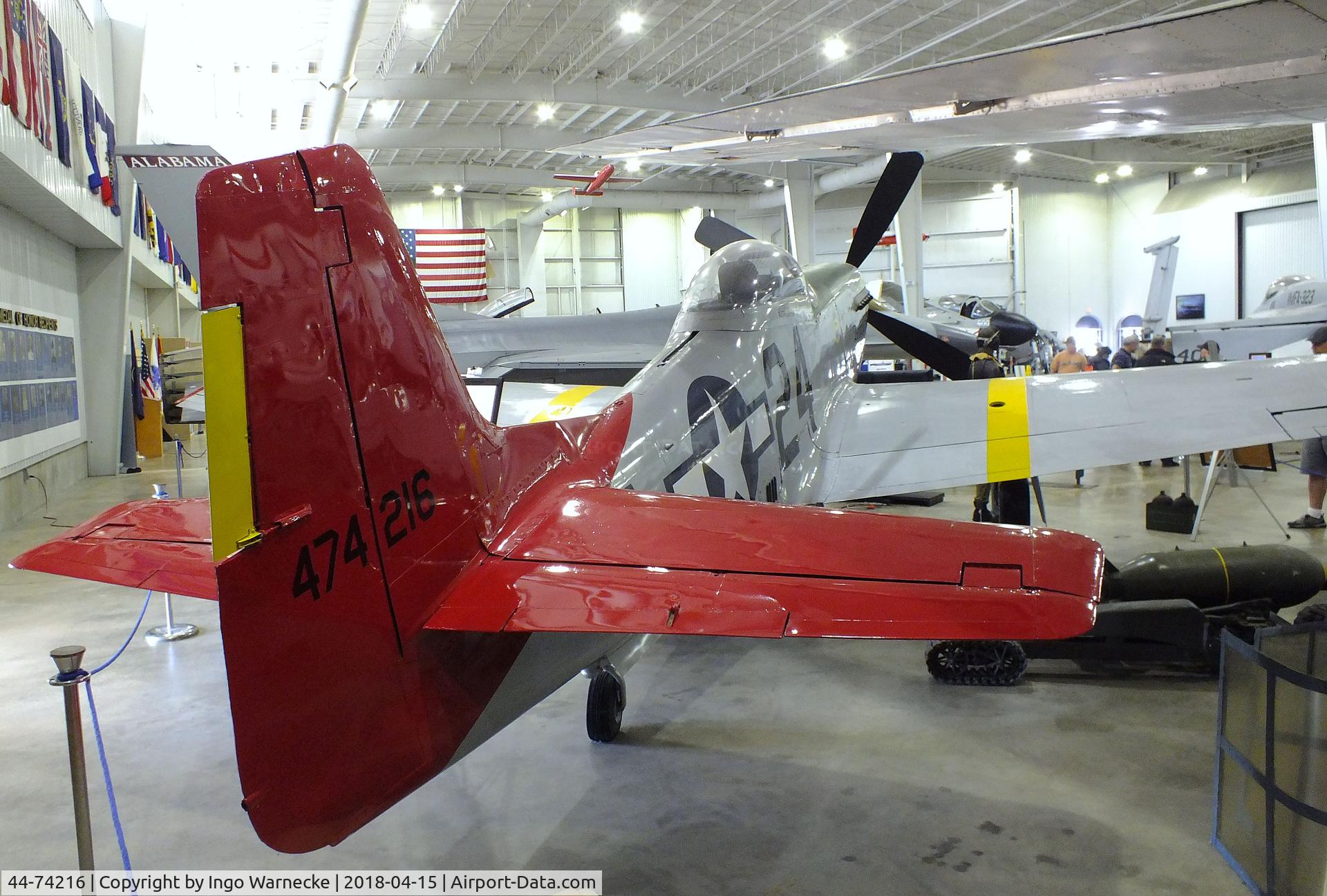 44-74216, 1944 North American P-51D-25-NA Mustang C/N 122-40756, North American P-51D Mustang at the USS Alabama Battleship Memorial Park, Mobile AL