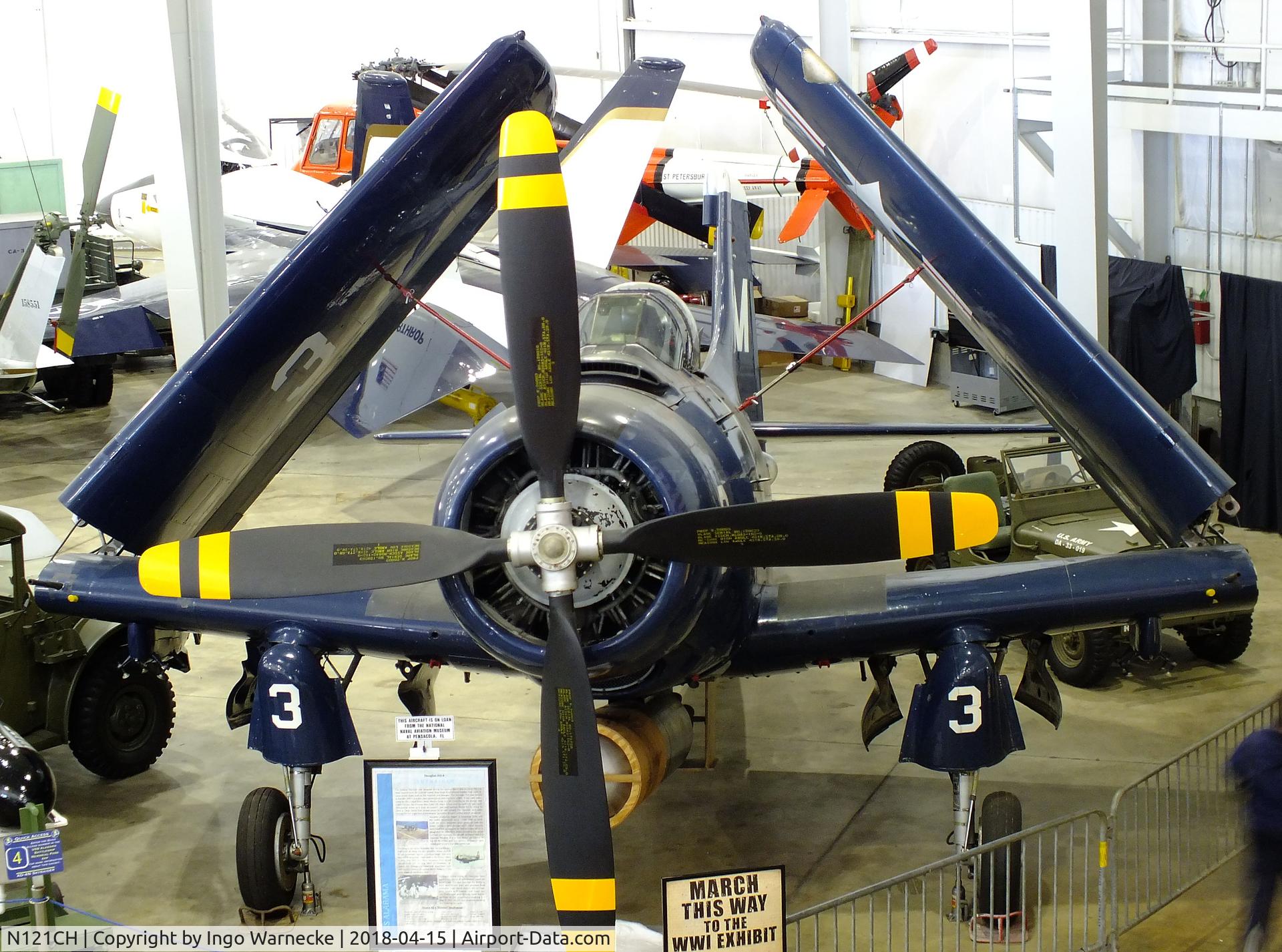 N121CH, Douglas AD-4N Skyraider C/N 7756, Douglas AD-4N (A-1D) Skyraider at the USS Alabama Battleship Memorial Park, Mobile AL