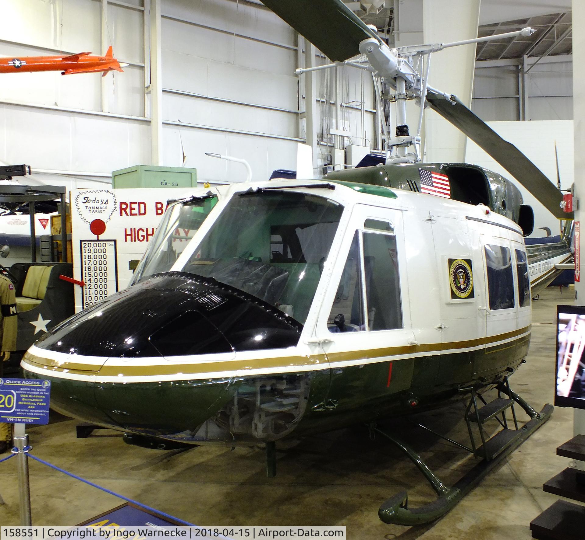 158551, Bell UH-1N Iroquois C/N 31636, Bell UH-1N Iroquois at the USS Alabama Battleship Memorial Park, Mobile AL