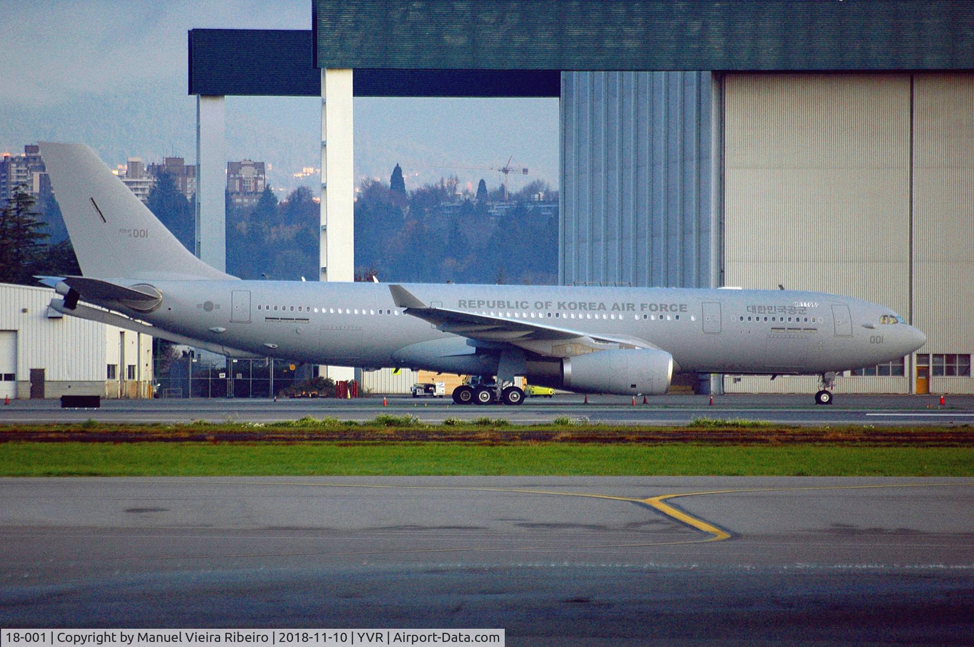 18-001, 2017 Airbus KC-330 Cygnus C/N 1787, Seen at YVR. Delivery flight to Republic of Korea