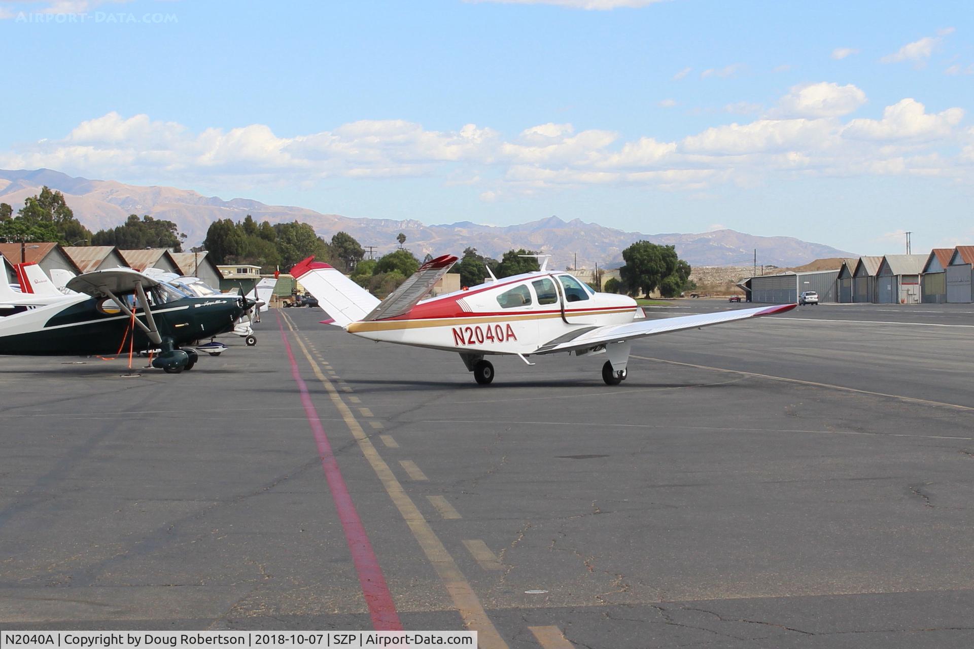 N2040A, 1969 Beech V35A Bonanza C/N D-9024, 1969 Beech V35A BONANZA, Continental IO-520 285 Hp, taxi to Rwy 22
