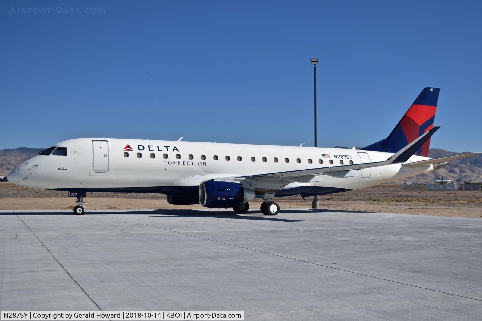 N287SY, 2018 Embraer ERJ-175LL (ERJ-170-200LL) C/N 17000753, Parked on the Skywest maintenance ramp for final checks.