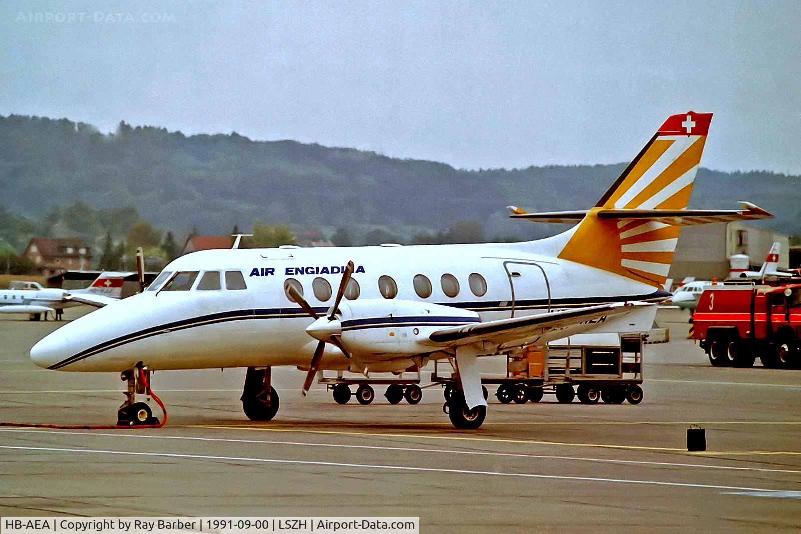HB-AEA, 1983 British Aerospace BAe-3102 Jetstream 31 C/N 612, HB-AEA   BAe Jetstream 3102 [612] (Air Engiadina) Zurich~HB @ 09/1991