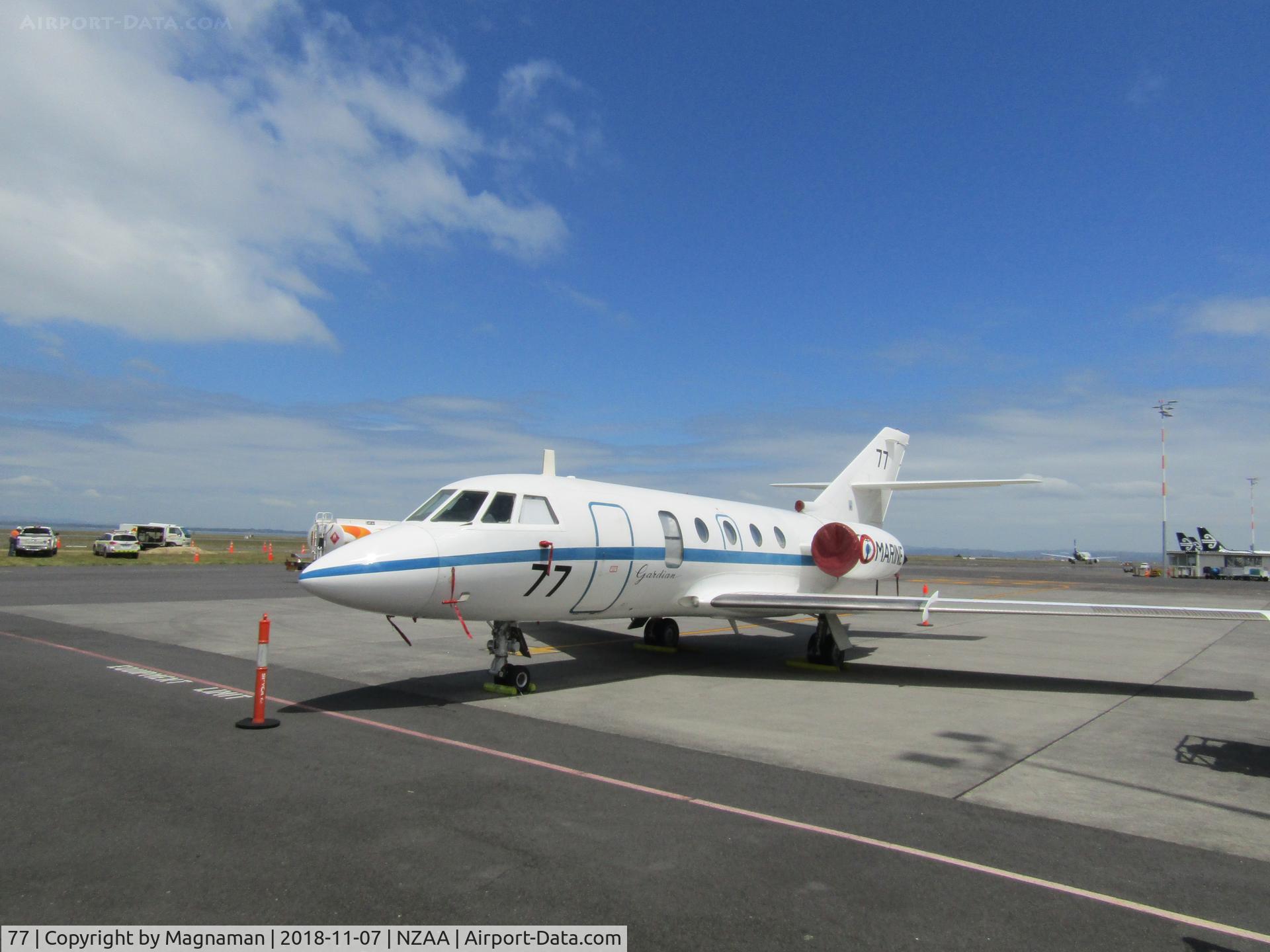77, 1985 Dassault Falcon 20G Guardian C/N 477, in sun at AKL