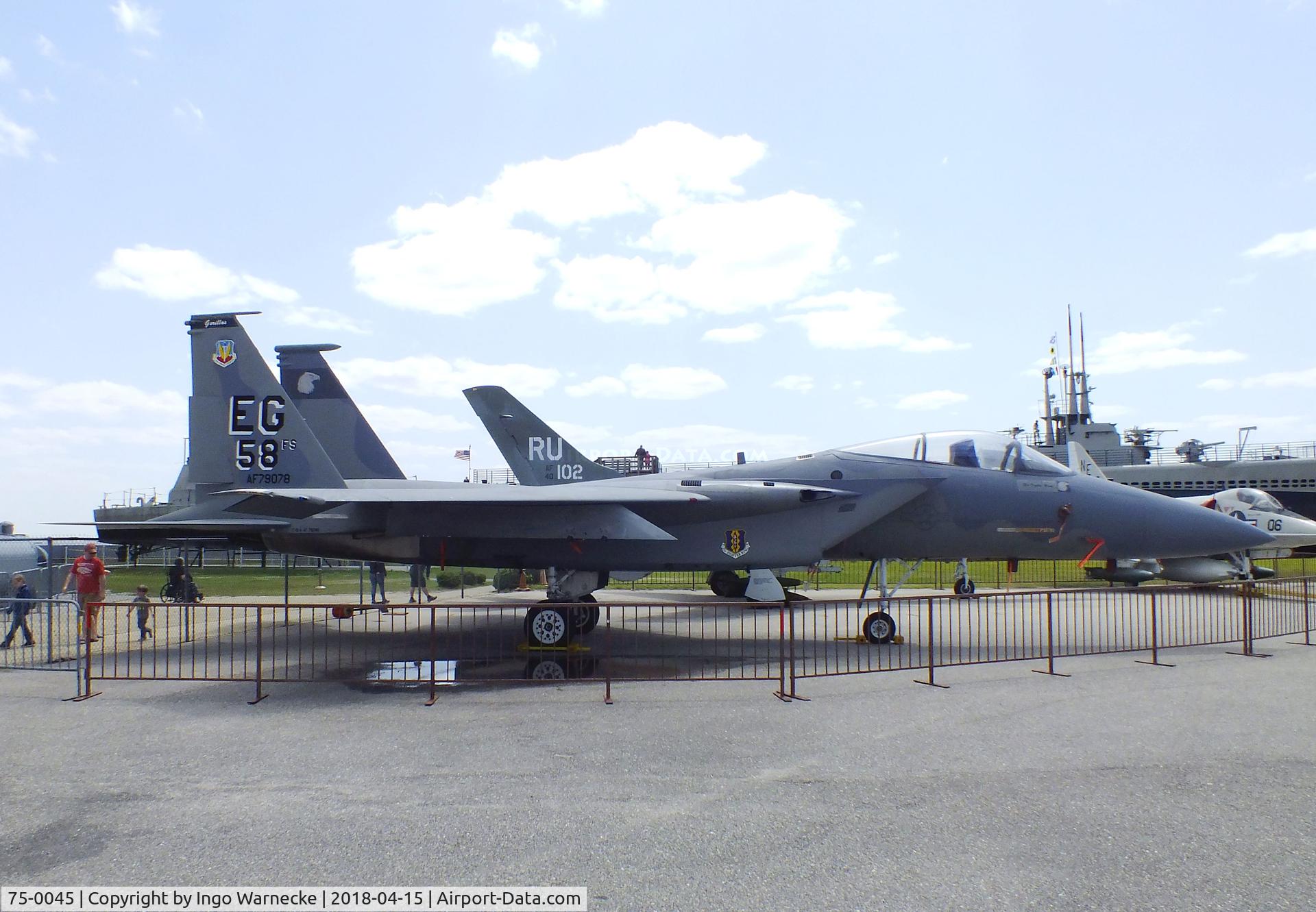 75-0045, 1975 McDonnell Douglas F-15A-13-MC Eagle C/N 145/A125, McDonnell Douglas F-15A Eagle at the USS Alabama Battleship Memorial Park, Mobile AL