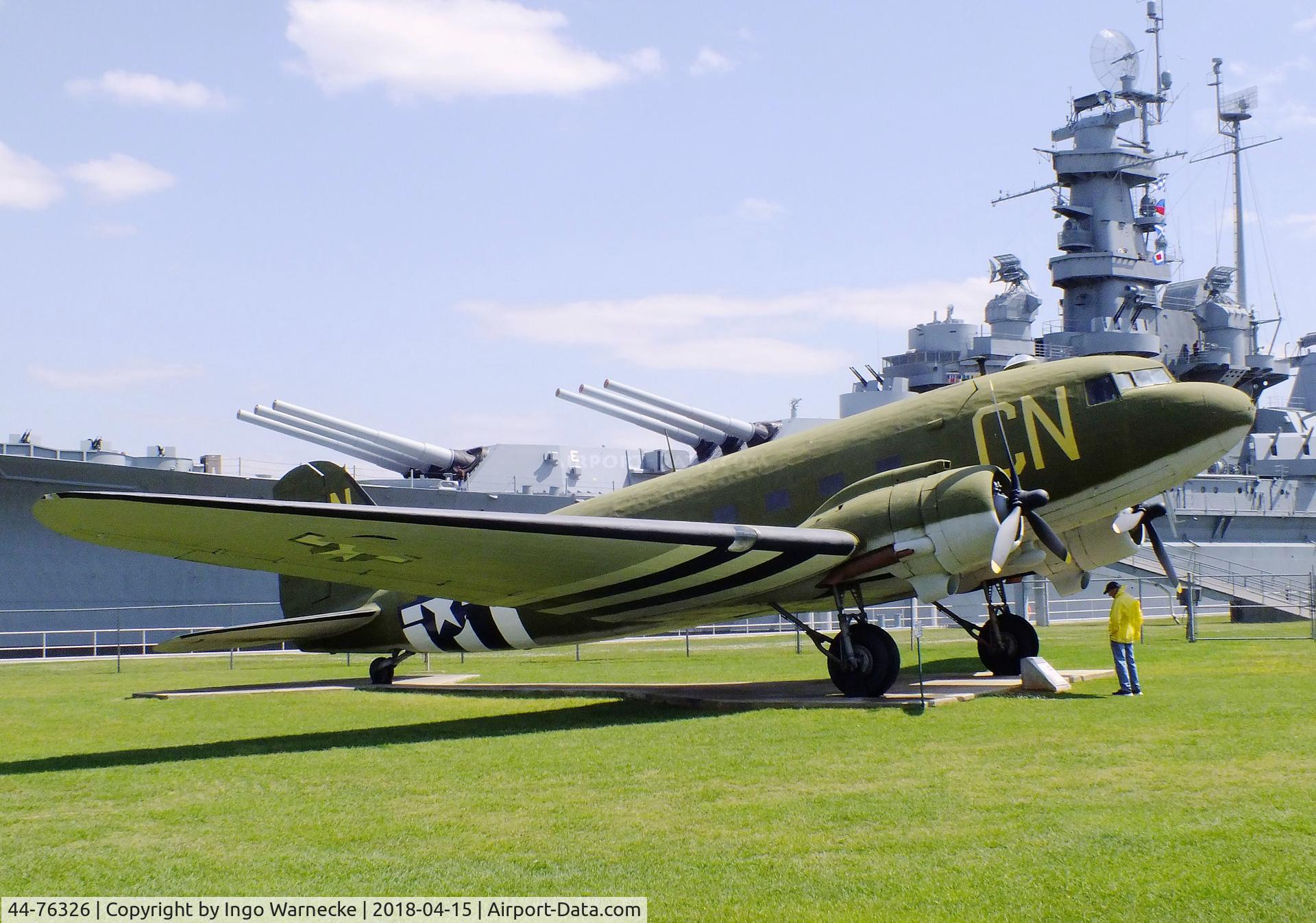 44-76326, 1944 Douglas VC-47D-25-DK Skytrain C/N 32658, Douglas VC-47D Skytrain at the USS Alabama Battleship Memorial Park, Mobile AL