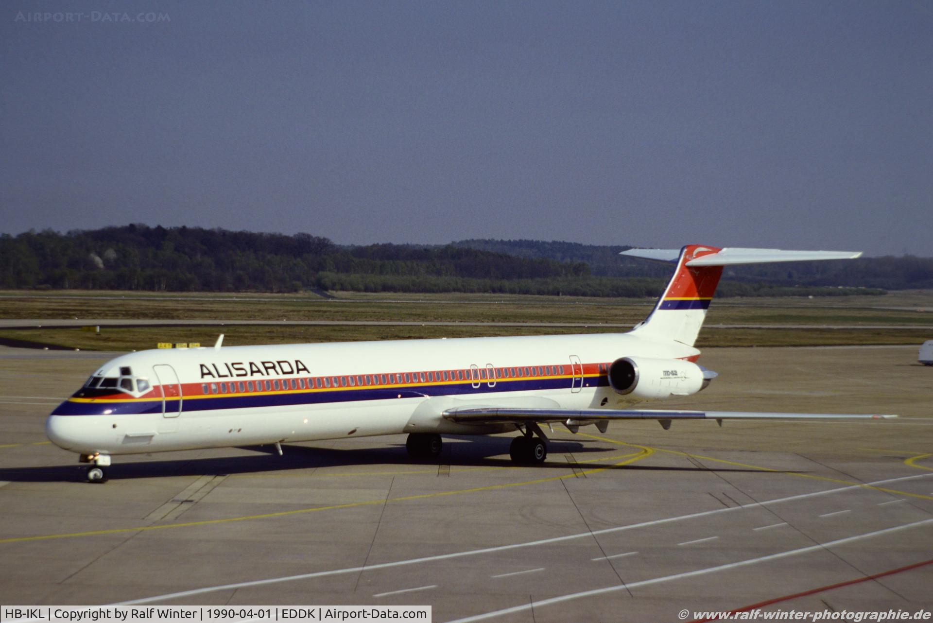 HB-IKL, 1984 McDonnell Douglas MD-82 (DC-9-82) C/N 49248, McDonnell Douglas MD-82 - IG ISS Alisarda - 49248 - HB-IKL - 01.04.1990 - CGN